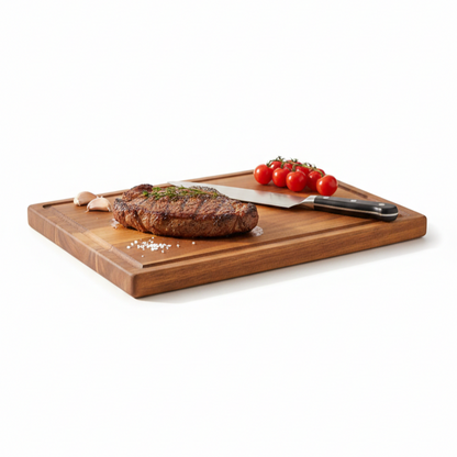 Premium Acacia Snijplank – Massief Hout voor Koken, Serveren & BBQ