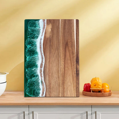Marelux – Serveerplank acacia met oceaan epoxyhars design