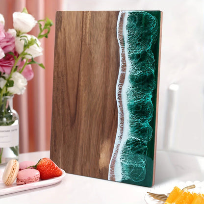 Marelux – Serveerplank acacia met oceaan epoxyhars design
