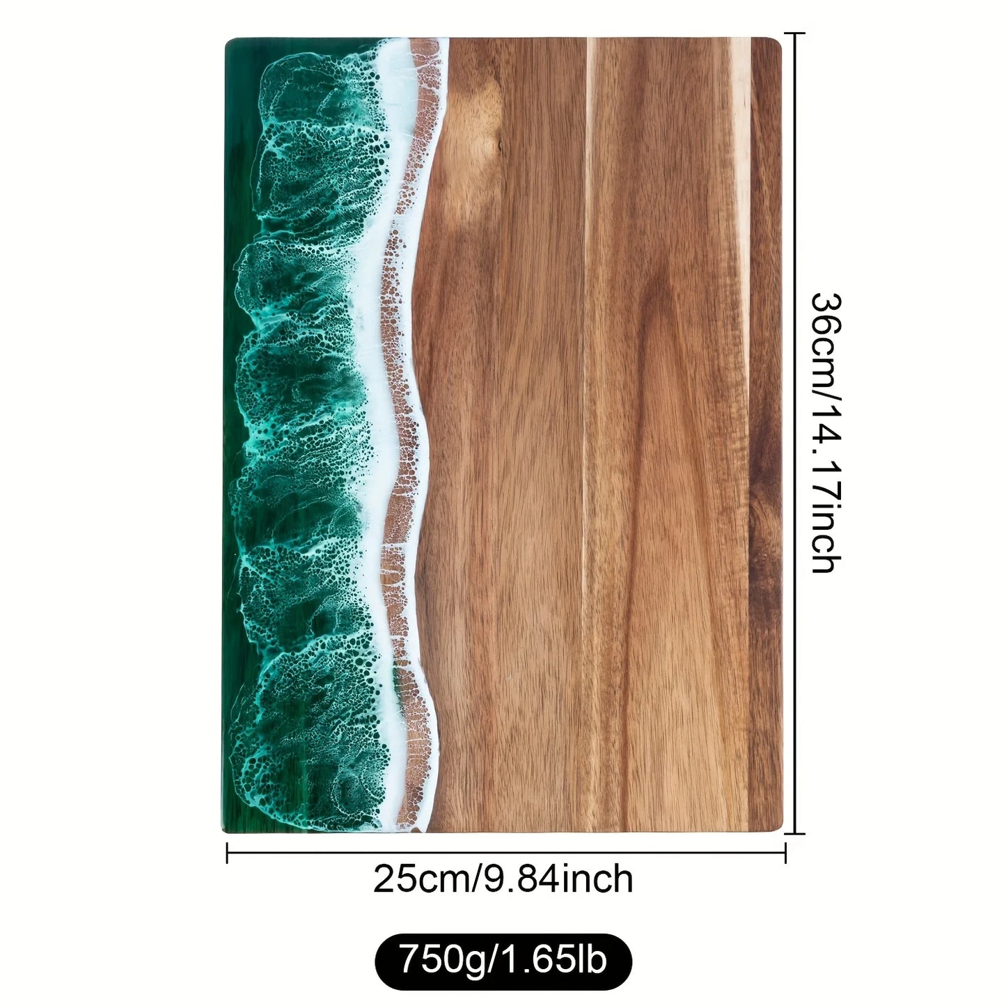 Marelux – Serveerplank acacia met oceaan epoxyhars design