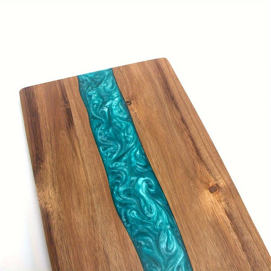 Acacia snijplank met hars river design voor borrelplanken