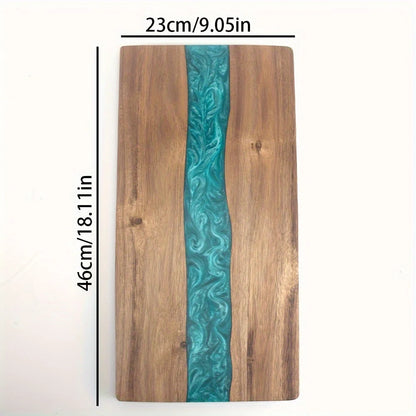 Acacia snijplank met hars river design voor borrelplanken