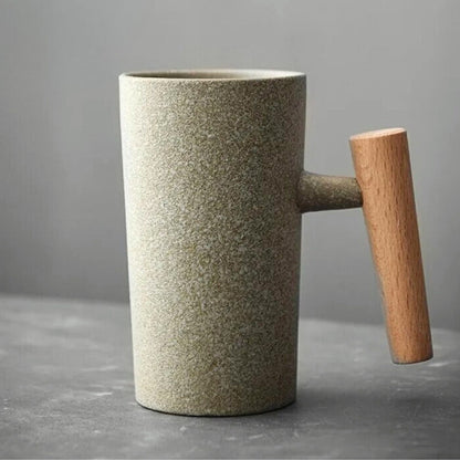 Sylvara – Scandinavische Latte Mok met Houten Handvat