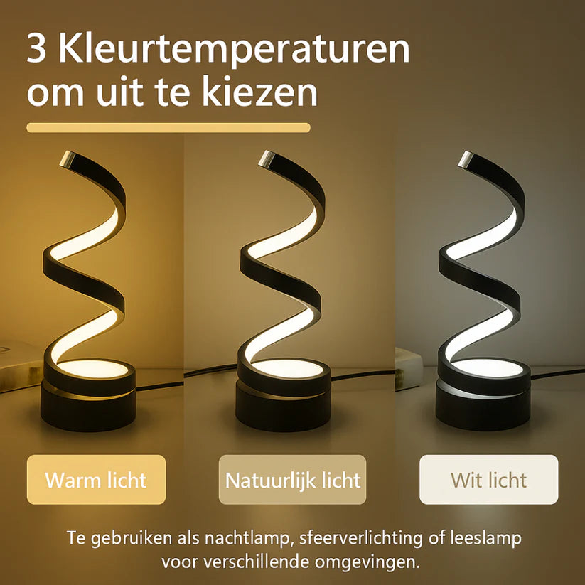 HELIX – LED Tafellamp met dimbare spiraalvorm en touchbediening