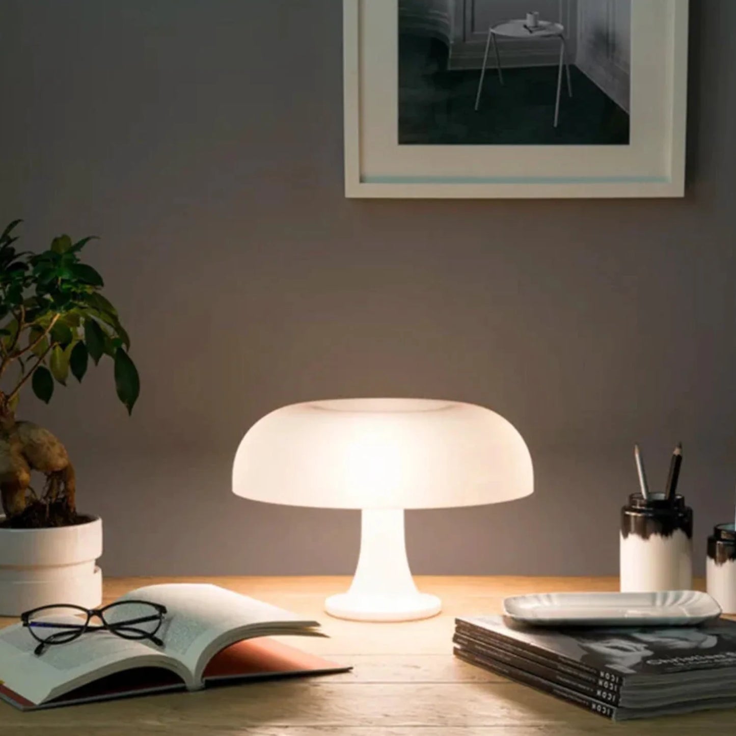 Velora – Oplaadbare tafellamp paddenstoel met touch bediening