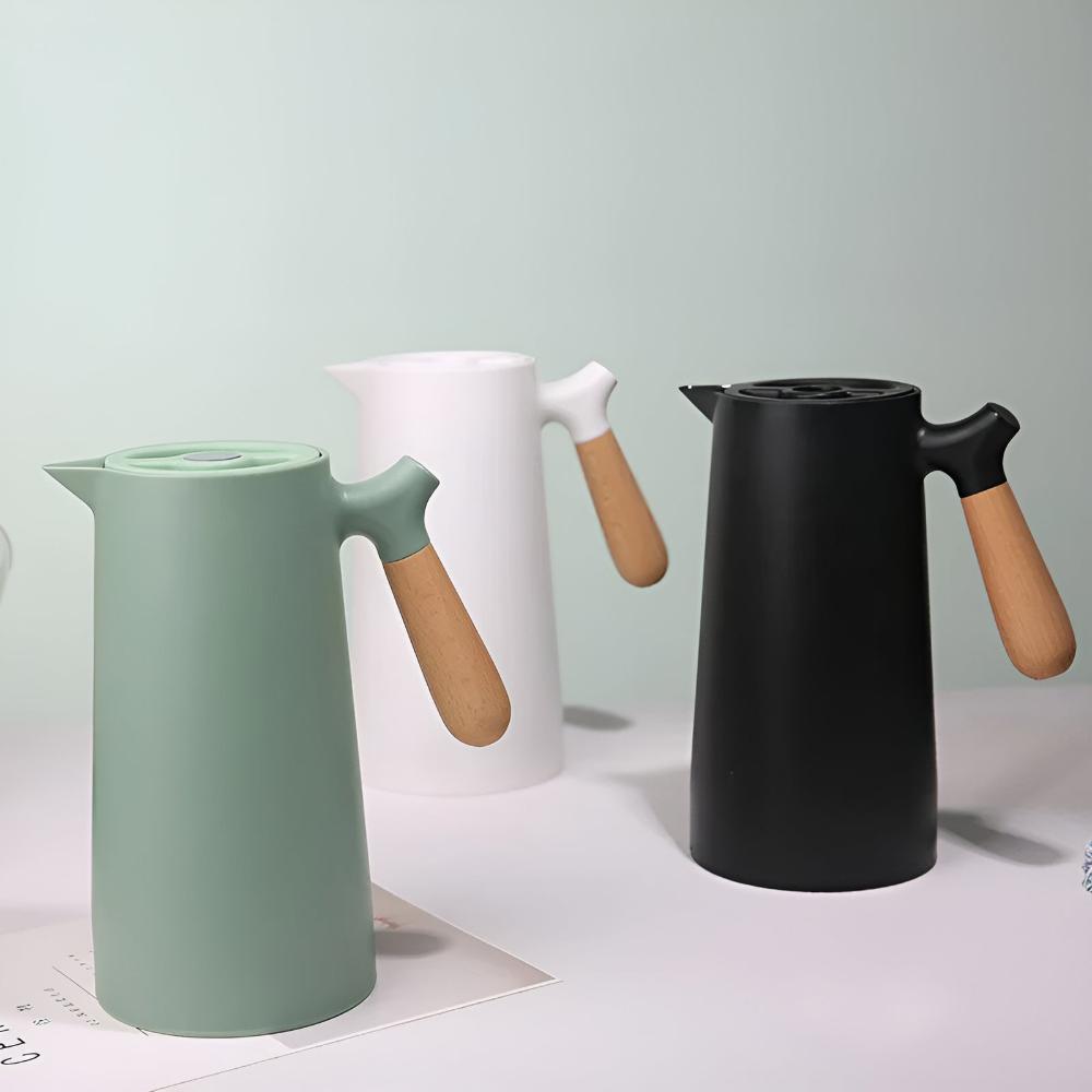 Therano – Geïsoleerde karaf met houten handvat 1L