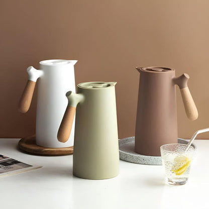 Therano – Geïsoleerde karaf met houten handvat 1L