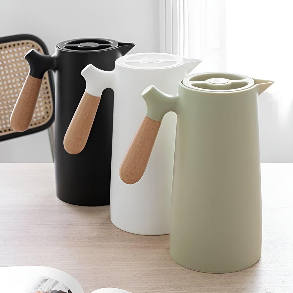 Therano – Geïsoleerde karaf met houten handvat 1L