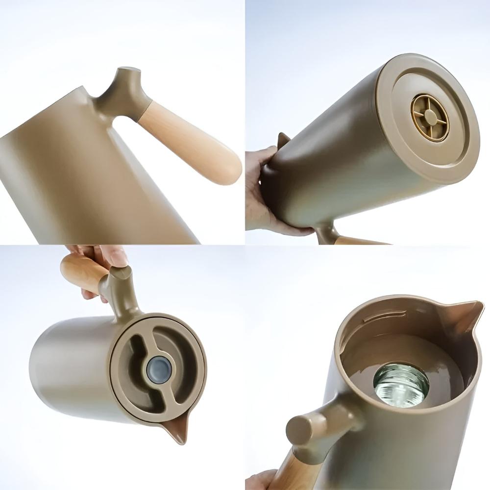 Therano – Geïsoleerde karaf met houten handvat 1L