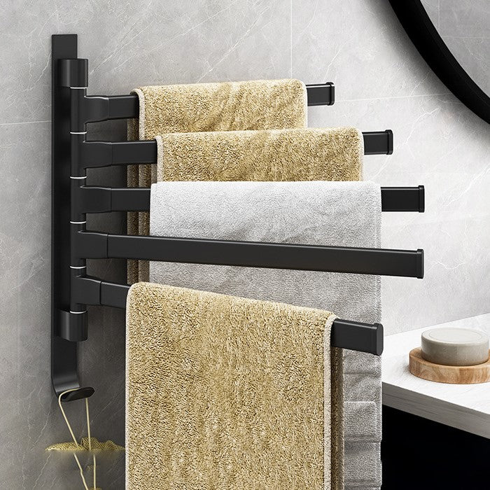 Valdris – Wandhanddoekenrek met 5 draaibare armen | Matzwart Metaal