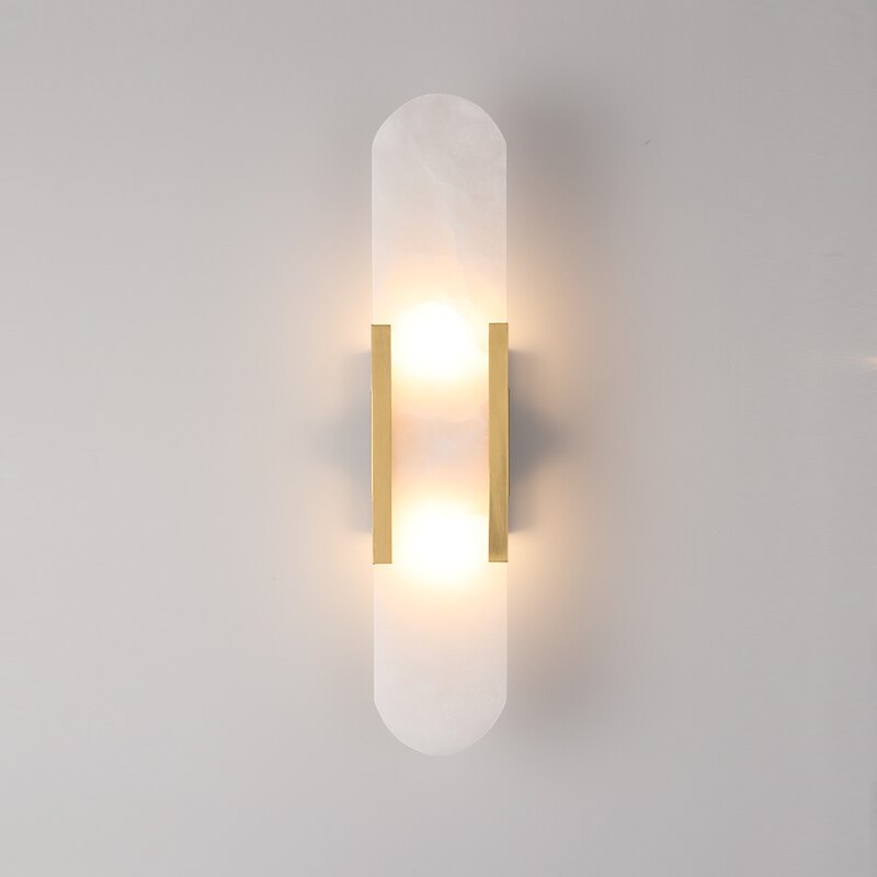 Velmara – Wandlamp luxe marmer & koperen afwerking warm LED