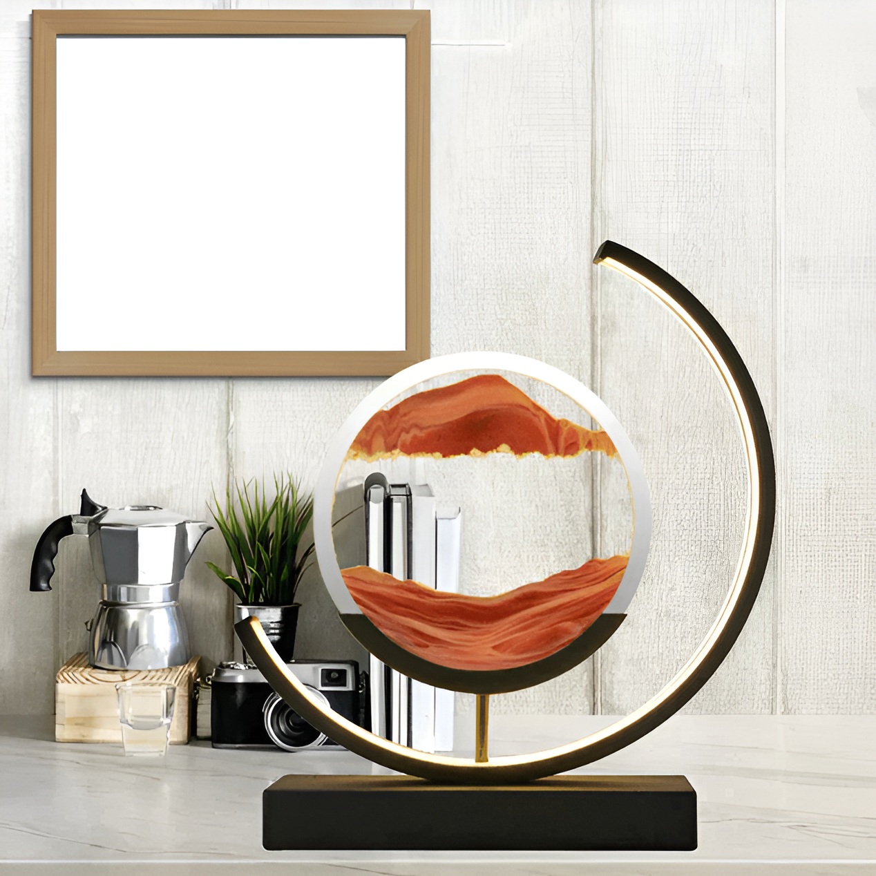 Velmora – LED zandkunst tafellamp met roterend design