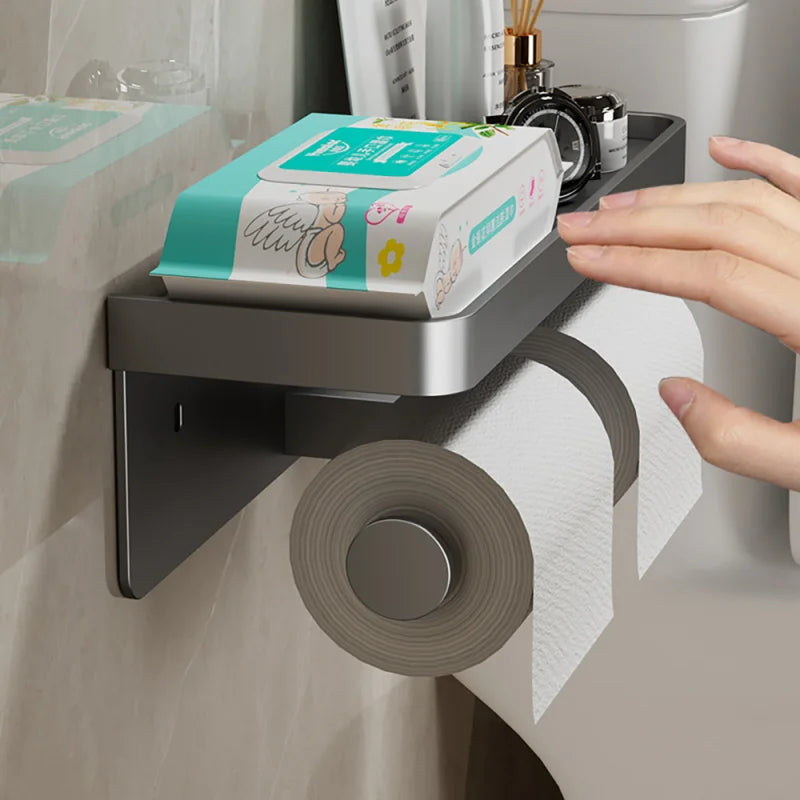 Velmora – Multifunctionele Toiletrolhouder met Telefoonvak