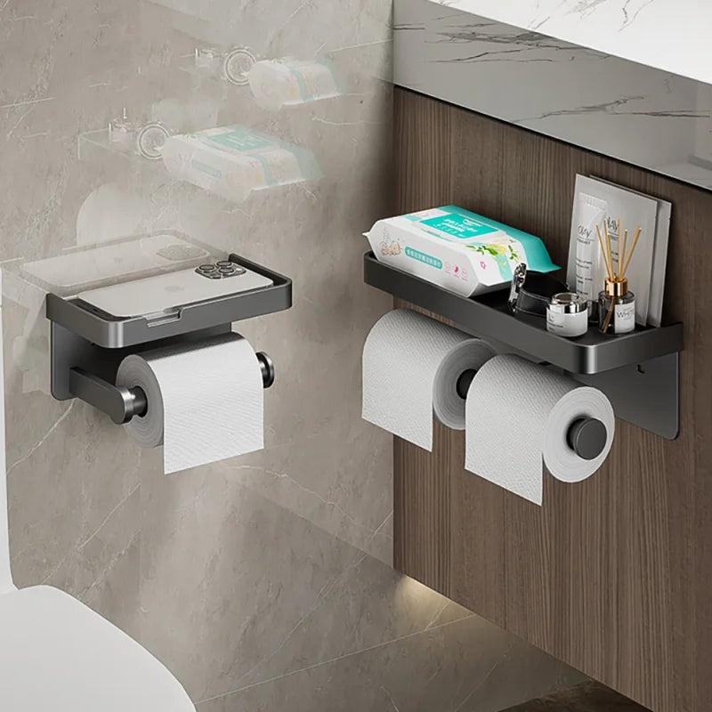 Velmora – Multifunctionele Toiletrolhouder met Telefoonvak