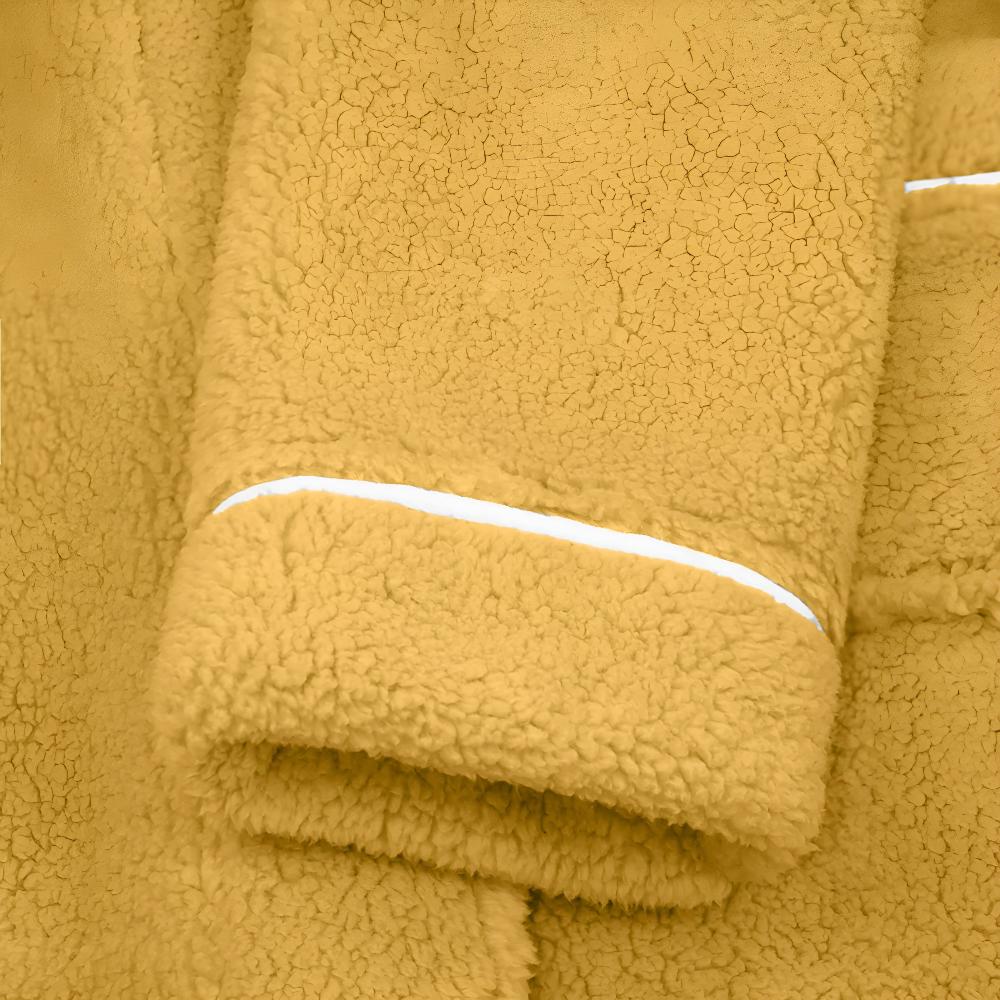 Velora – Badjas van coral fleece met shawlkraag en zakken