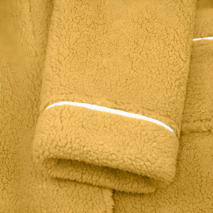 Velora – Badjas van coral fleece met shawlkraag en zakken