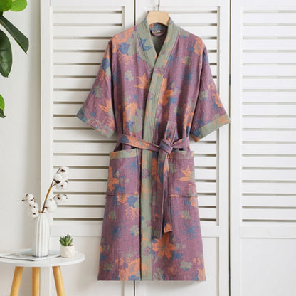 Velouri – Katoenen Badjas Dubbel Gauze met Retro Dessin