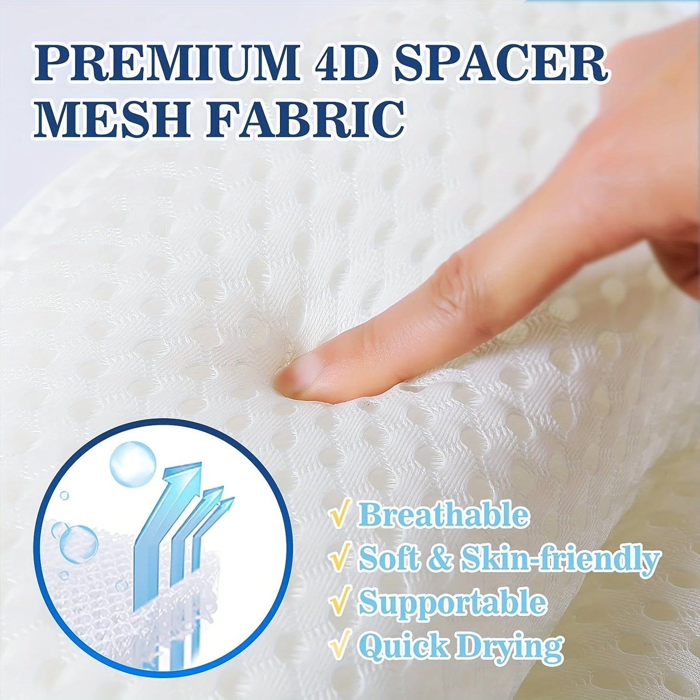 Velvano – Badkussen met 4D mesh en antislip zuignappen