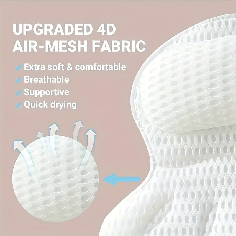 Velvano – Badkussen met 4D mesh en antislip zuignappen