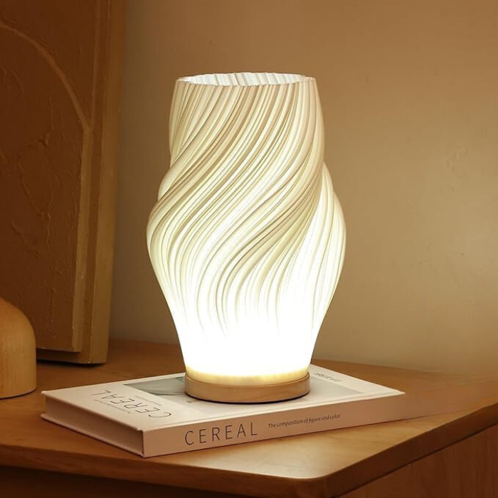 Virello – Tafellamp met swirl glas en zacht diffuus licht