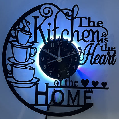 Vistara – Wandklok retro keuken met LED-verlichting