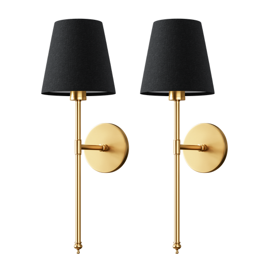Vivaro – Draadloze wandlamp set goud-zwart met RGB afstandsbediening