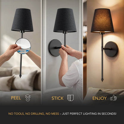 Vivaro – Draadloze wandlamp set goud-zwart met RGB afstandsbediening