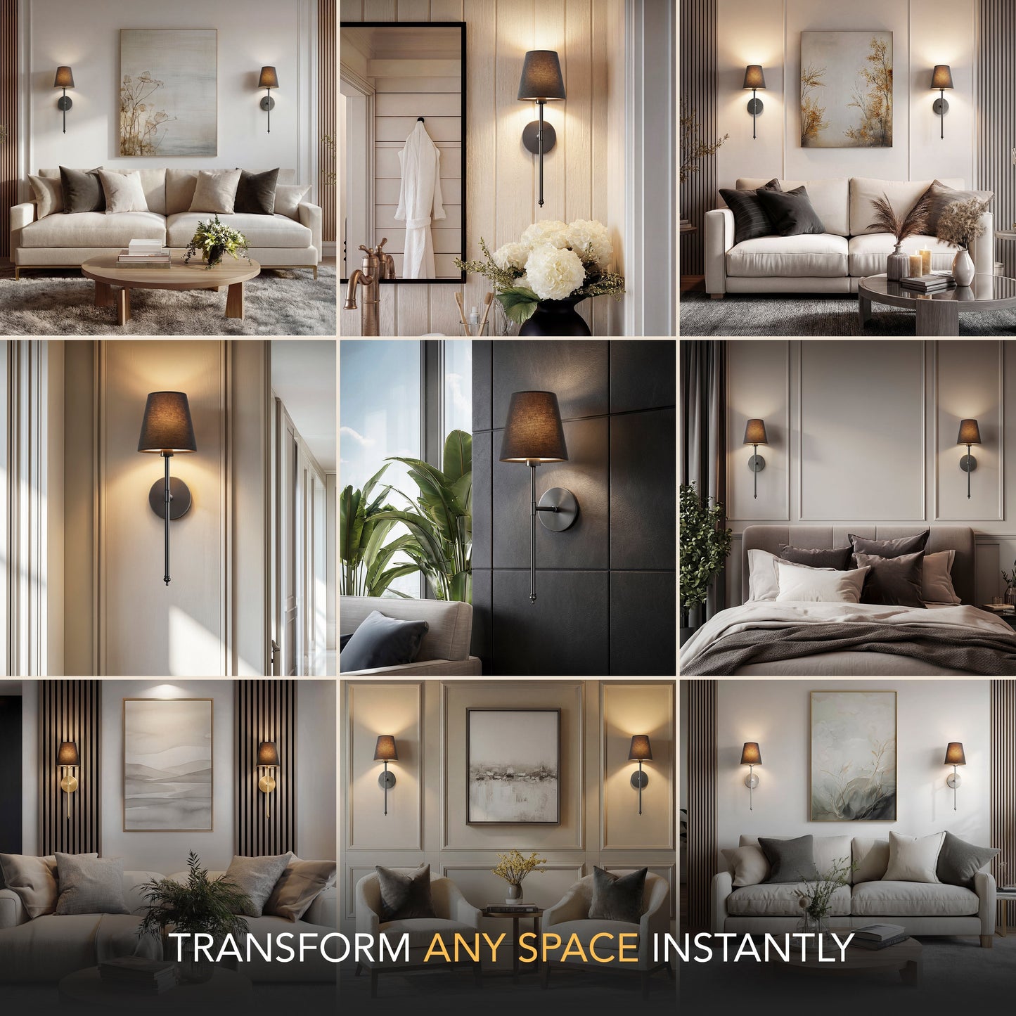 Vivaro – Draadloze wandlamp set goud-zwart met RGB afstandsbediening