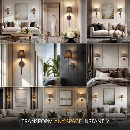 Vivaro – Draadloze wandlamp set goud-zwart met RGB afstandsbediening