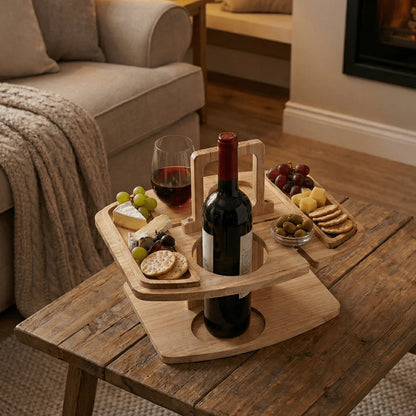 Draagbare Houten Wijntafel Voor Picknick En Wijnmomenten