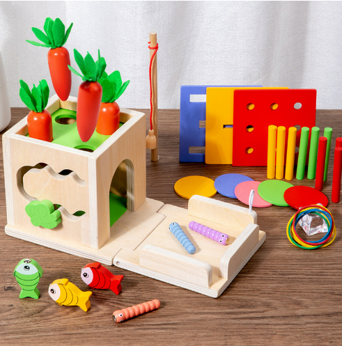 Woddoro – Houten activiteitenkubus | 8-in-1 Montessori speelgoed