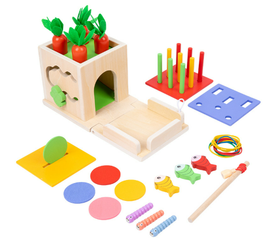 Woddoro – Houten activiteitenkubus | 8-in-1 Montessori speelgoed