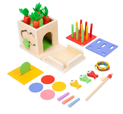 Woddoro – Houten activiteitenkubus | 8-in-1 Montessori speelgoed