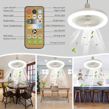 Zivaro – Plafondventilator met LED Verlichting | E27 Fitting