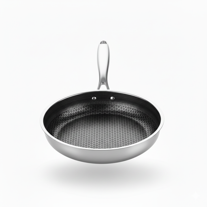 RVS Hapjespan 28 cm – Non-Stick Honingraatstructuur, Geschikt voor Inductie & Alle Warmtebronnen