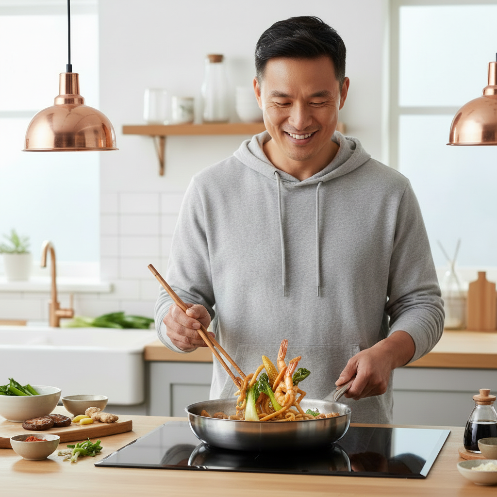 RVS Hapjespan 28 cm – Non-Stick Honingraatstructuur, Geschikt voor Inductie & Alle Warmtebronnen