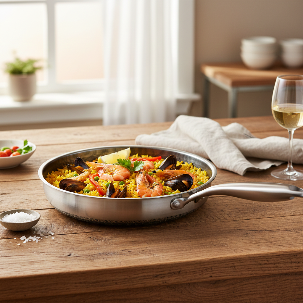 RVS Hapjespan 28 cm – Non-Stick Honingraatstructuur, Geschikt voor Inductie & Alle Warmtebronnen